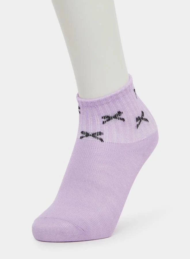 ستايلي عبوة من  جوارب كاحل للبنات بفيونكة